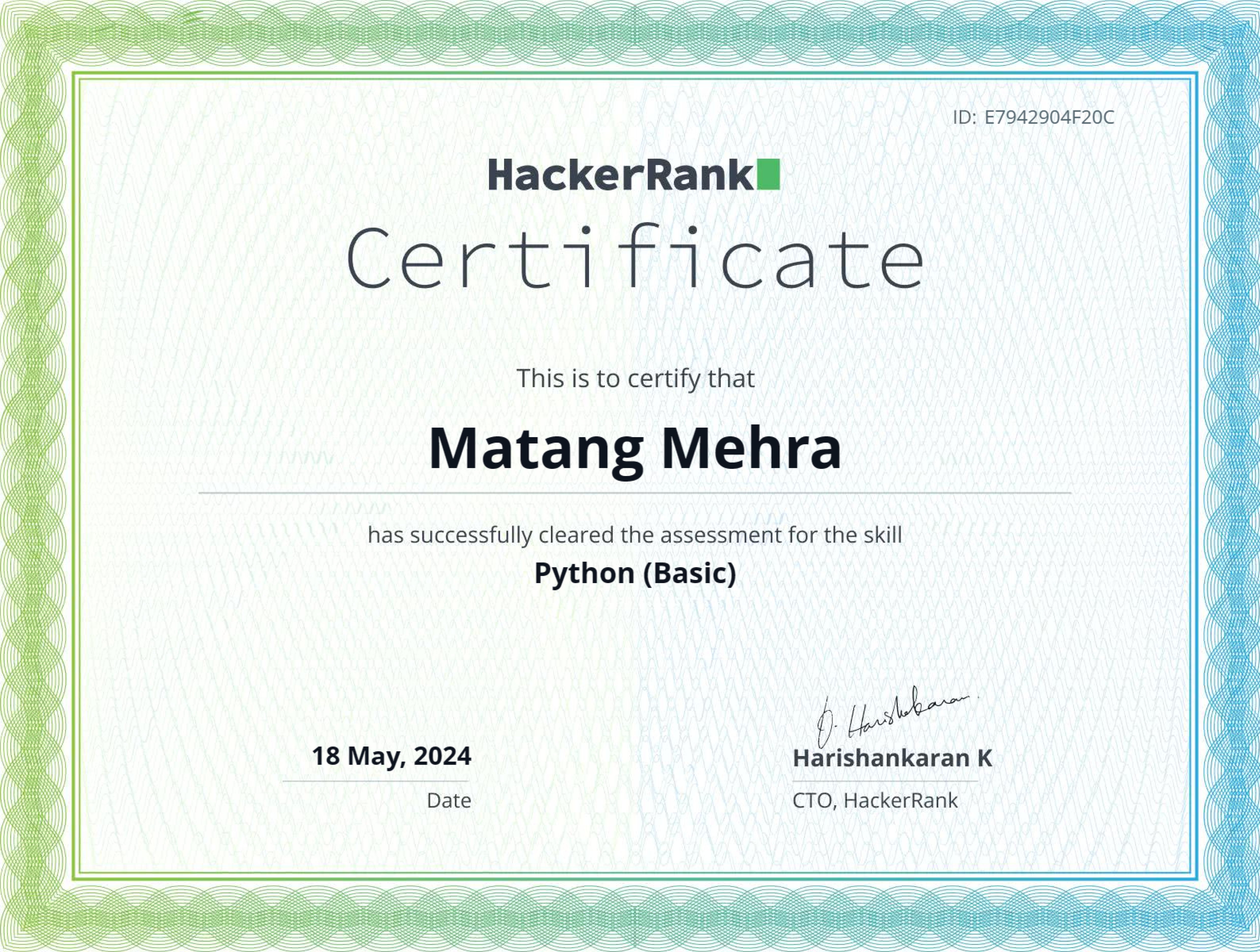 Python Basics Certification